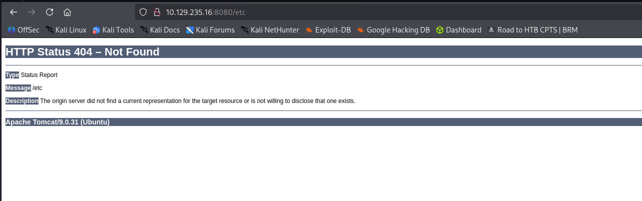 Tomcat version 9.0.31